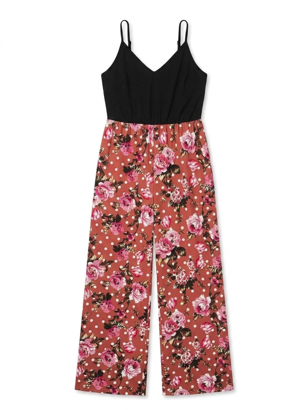 Floral Palazzo Jersey Jumpsuit Sz XL